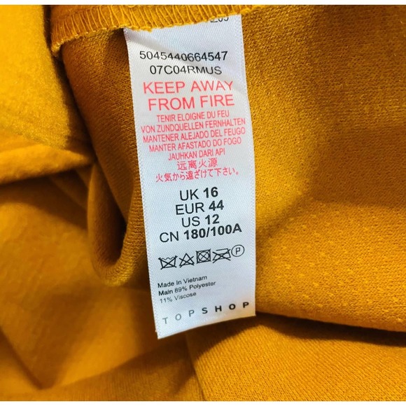 Topshop Carly Mustard Double Breasted Long Jacket Size 12 Brand New - Picture 6 of 9